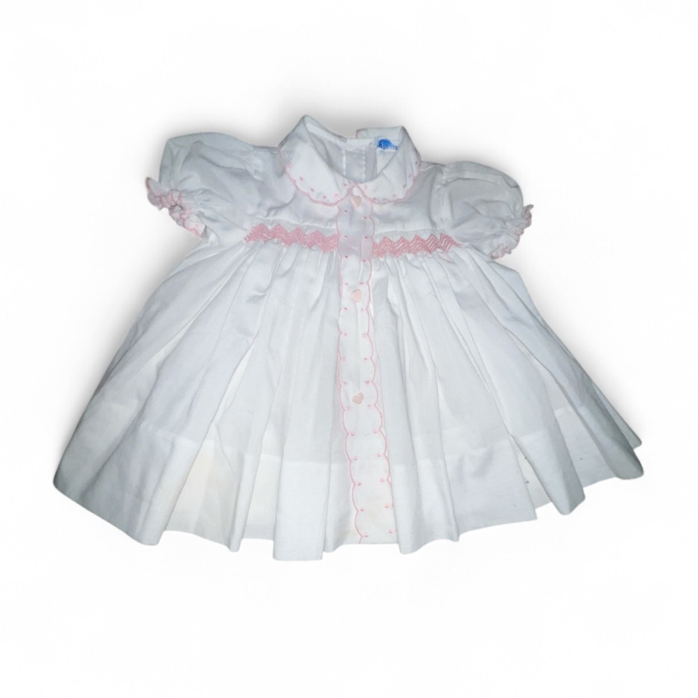 White and Pink Kids Casual Dress